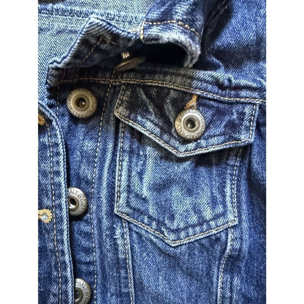 Asphalt Blue Denim Crop Jacket Vest Size S - Picture 3 of 6